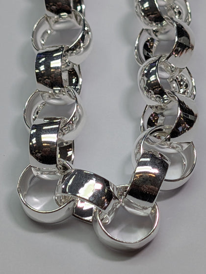 Brand new heavy silver beltcher chain