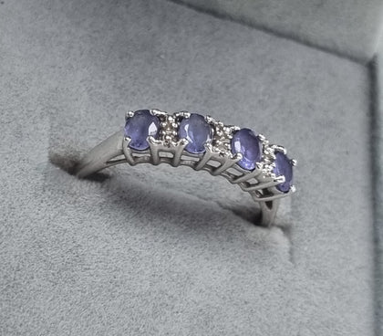 9ct White Gold Tanzanite Half Eternity Ring O1/2