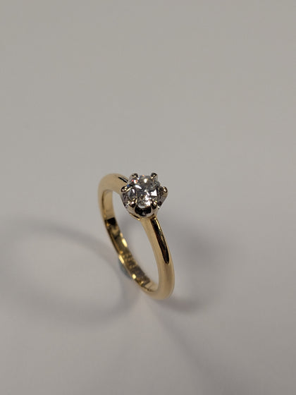 18ct Gold Single Diamond Ring .40ct Si 1