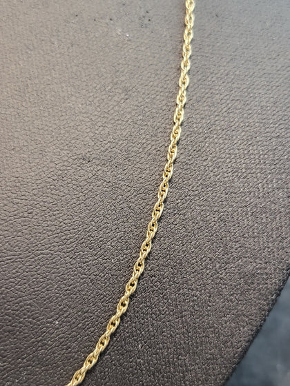 9CT Yellow Gold Narrow Rope Chain - 20
