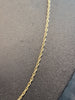 9CT Yellow Gold Narrow Rope Chain - 20" - 3.62g - Hallmarked
