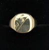 375 Hallmarked 9CT, Yellow Gold, Signet Ring with Subtle Design, Size: R, 5.5g, Boxed