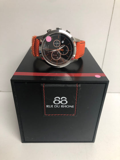 88 Rue du Rhone 43 mm Quartz chronograph Watch orange Strap