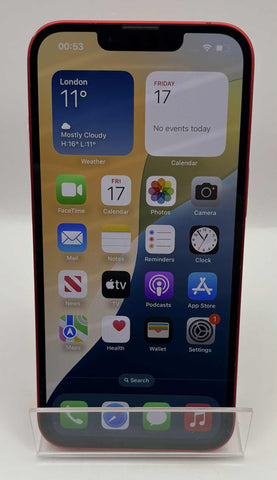 Apple iPhone 14 128GB Red 79% battery health * dent on top left Conner ref pic * unboxed
