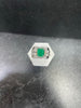 18ct White Gold Ring ( Size T ), 10g, Emerald Stone