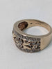 9ct Yellow Gold Gents Band Ring With 0.16ct Diamond Stones - Size O - 6.79 Grams