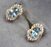 9ct Gold Aqua/diamond Earrings
