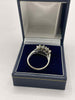 9ct White Gold Ring with Green & Yellow stones