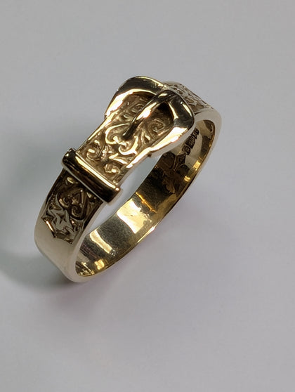 9ct gold buckle ring