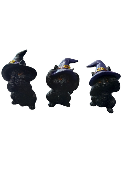 Nemesis Now Three Wise Familiars See No Hear No Speak No Evil Black Cats Figurine