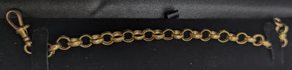375 9CT HALLMARKED, YELLOW GOLD BELCHER STYLE BRACELET WITH LOBSTER LOCK, 7