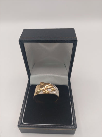 9k Gold Ring DIA 8.8G Hallmarked(375)&Tested Size X