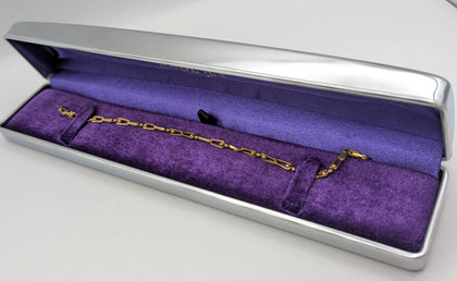 9CT 375 HALLAMARKED, YELLOW GOLD, PAPER CLIP DESIGN WITH LOBSTER LOCK, 8