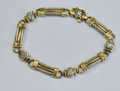 14ct Gold Diamond Bracelet 7.5