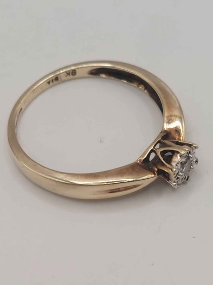 (9ct Hallmarked&Tested), 1.7g, Gold & Diamond Ring, Size L