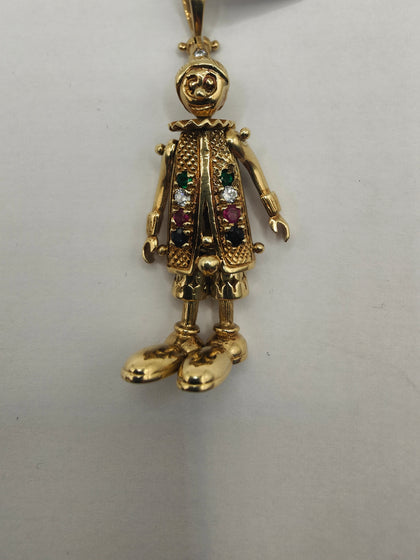 9ct Gold Clown Pendant 14.10g