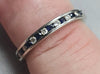 9ct White Gold /ring Diamond and Blue Stones Size K 1/2