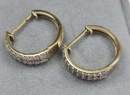 9ct Gold Diamond Earrings