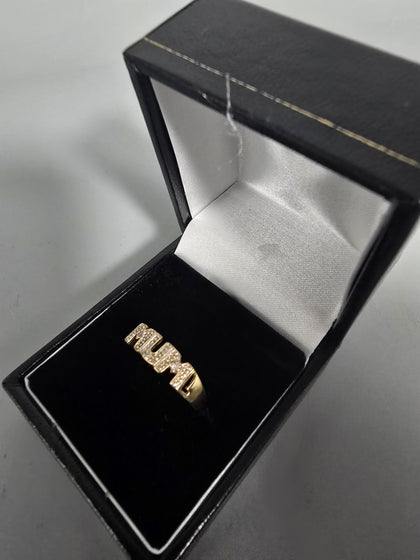 9CT Gold Mum Ring 1.6G Size N