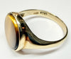9ct yellow gold tigers eye signet ring size U