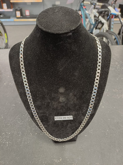 925 Silver Curb Chain Necklace 43.18g