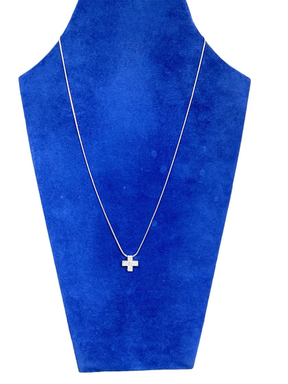 *** Christmas Deal *** white gold diamond cross & white gold snake chain