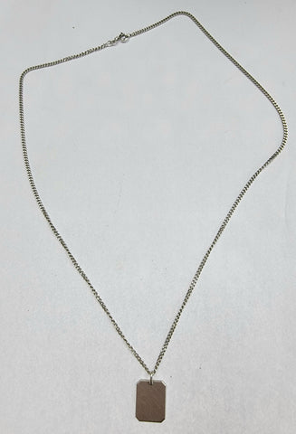 Silver Dog Tag Chain 21