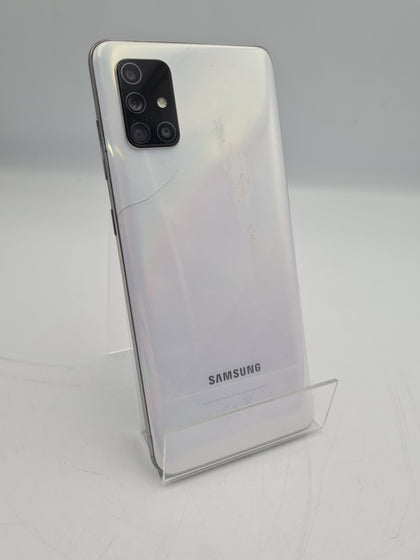 Samsung Galaxy A71 128GB White smartphone unlocked unboxed (crack on back)
