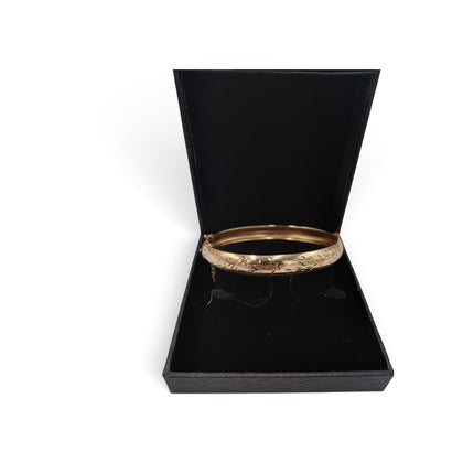 9CT Gold Floral Style Bangle HALLMARKED - 7.1Grams, 2.5
