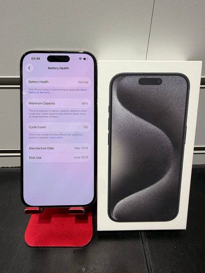 Apple iPhone 15 Pro 128GB Black Titanium, Unlocked