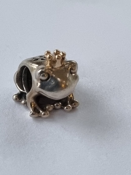 Pandora Frog Prince Charm Silver & 14K Crown S925 Ale , #791118