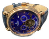 Samuel Joseph Limited Edition Navy & Gold Automatic Skeleton Men's Watch
