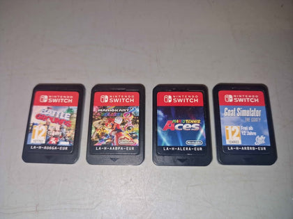 4x unboxed Switch games Bundle. Mario tennis, Goat simulator, Mario Kart 8 and Battle Grounds