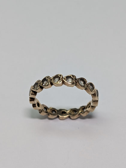 9CT Heart Style Ring - Size L 1/2