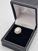 9ct Yellow Gold Opal & CZ Cluster Ring - Size J - 2.86 Grams