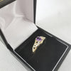 9K Gold Ring, Purple Stone & Diamonds, 2.40 Grams, Size: Q