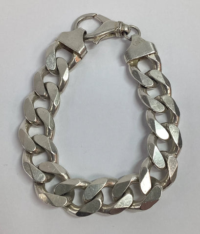 925 Silver Curb Bracelet 9”