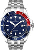 Accurist Men's Quartz Watch - Blue / Red Quater dial - Analogue Display - Stainless Steel Bracelet