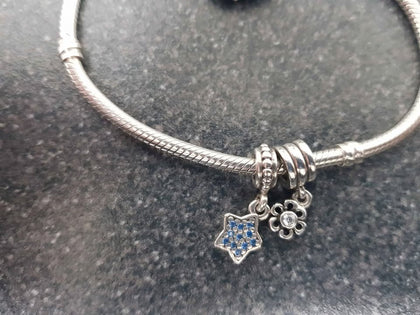 Women's Pandora Silver Bracelet & 3 Individual Charms