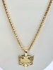 14ct Gold Box chain with Albanian Eagle 22"
