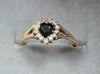 9ct gold Ring with Black/clear Stone Size M