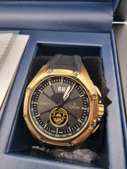 Cimier Swiss Made Quartz Chronograph Watch Manchester City QNET Limited Edition 0442/1880 - Boxed With Rubber Strap **LIKE NEW**