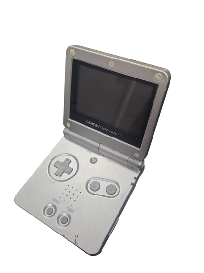 GAME BOY ADVANCE SP AGS-001 CONSOLE, COOL SILVER, UNBOXED, CHARGER INCLUDED