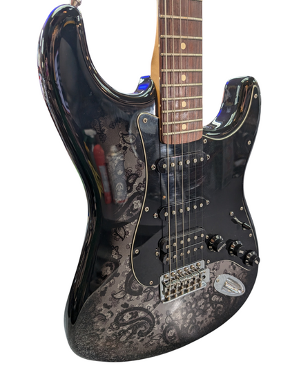 FENDER STRATOCASTER BLACK PAISLEY ELECTRIC GUITAR