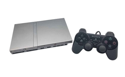 Sony Playstation 2 Slimline Console, Silver - Includes 1x Controller, 2x Memory Cards (Boxed)