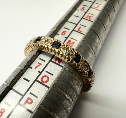 9CY GOLD ETERNITY RING WITH PRETTY STONES SIZE M 1/2