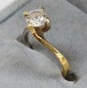 18ct White/Yellow Gold Ring Size M1/2
