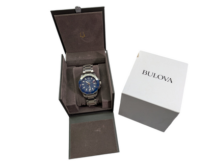 Bulova Marine Star Automatic Watch blue Face Boxed