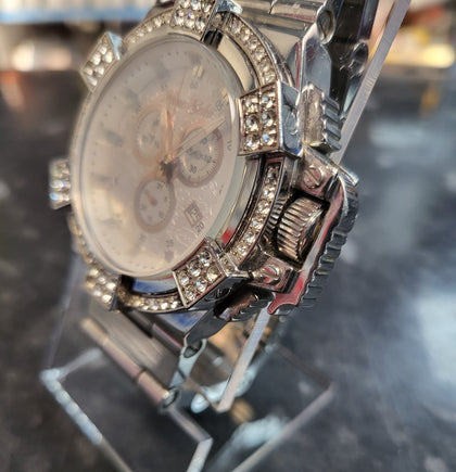 Marc Ecko Men's E32501G2 Looper Silver Chronograph Stainless Steel Bracelet Watch
