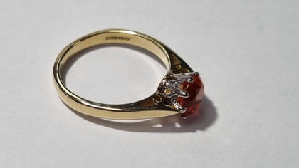 18ct Yellow Gold Hessonite Garnet Ring Size M